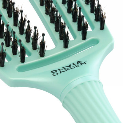 Curved brush for hair Olivia Garden Fingerbrush Combo Arctic Lights Arctic Teal Medium OG1862 