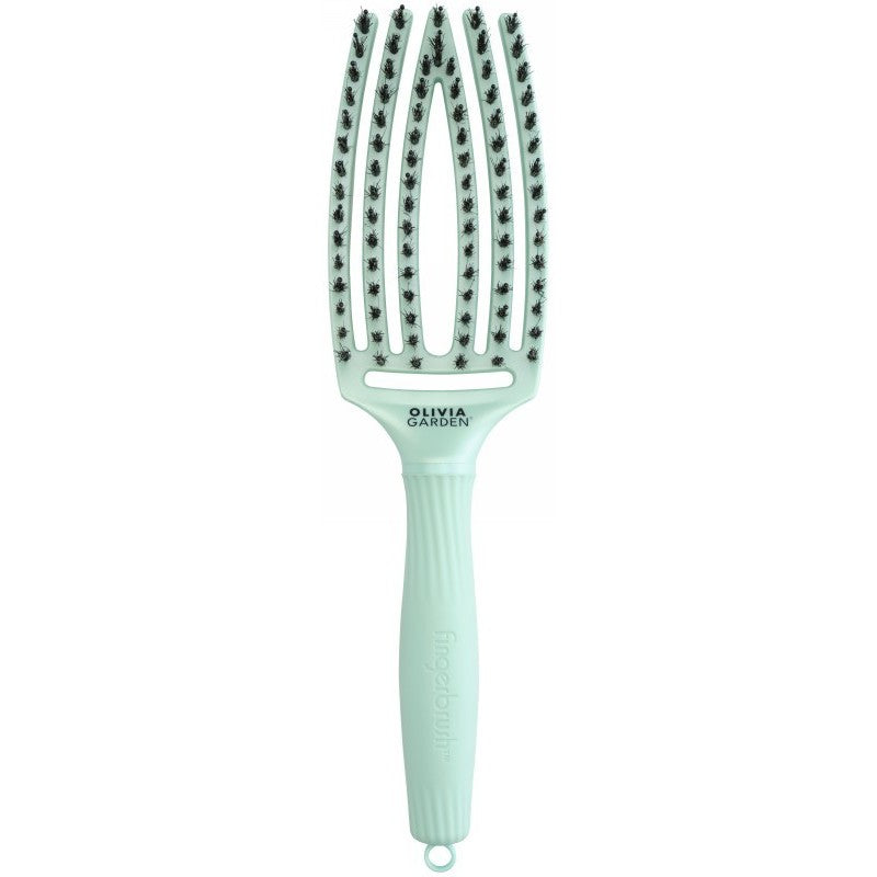 Curved brush for hair Olivia Garden Fingerbrush Combo Arctic Lights Arctic Teal Medium OG1862 