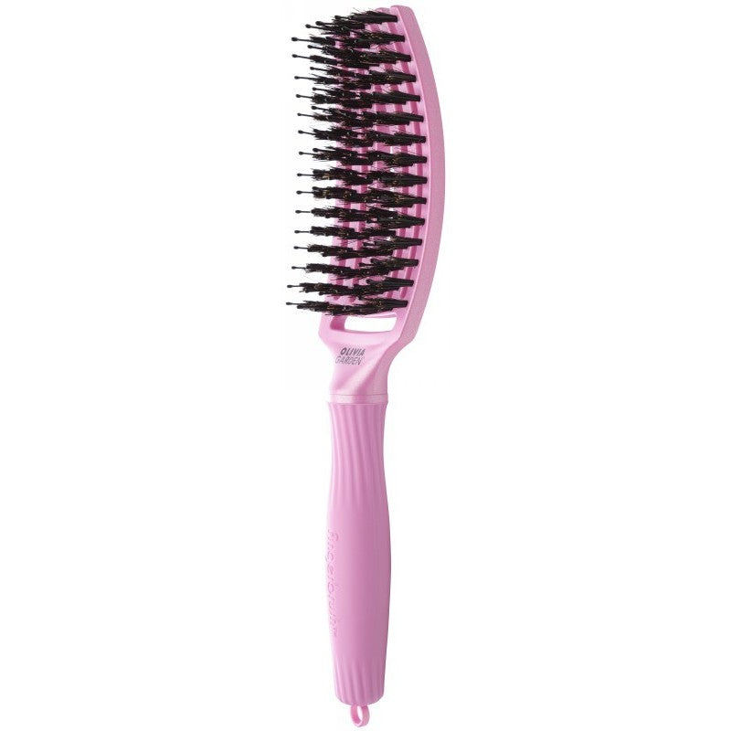 Curved hair brush Olivia Garden Fingerbrush Combo Arctic Lights Celestial Pink Medium OG1863