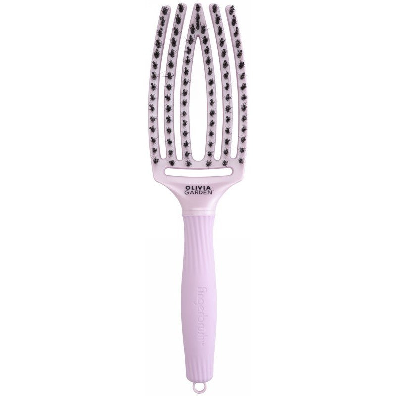 Curved brush for hair Olivia Garden Fingerbrush Combo Arctic Lights Ethernal Lavender Medium OG1864