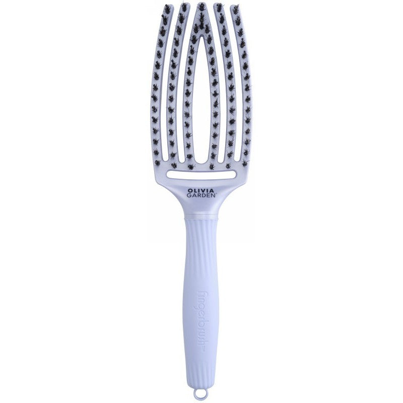 Curved hair brush Olivia Garden Fingerbrush Combo Arctic Lights Polar Blue Medium OG1865