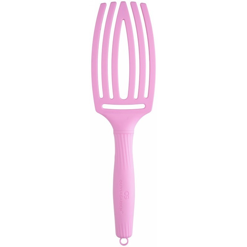 Lenktas šepetys plaukams Olivia Garden Fingerbrush Medium Think Pink Pink Tokyo OG01897