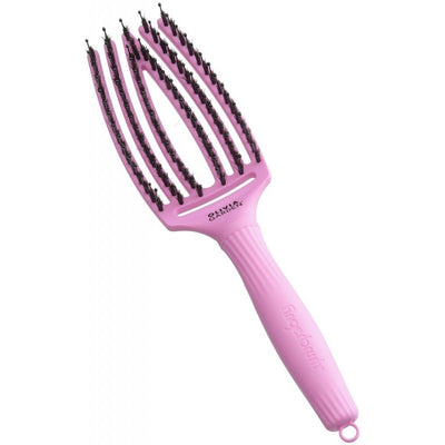 Lenktas šepetys plaukams Olivia Garden Fingerbrush Medium Think Pink Pink Tokyo OG01897