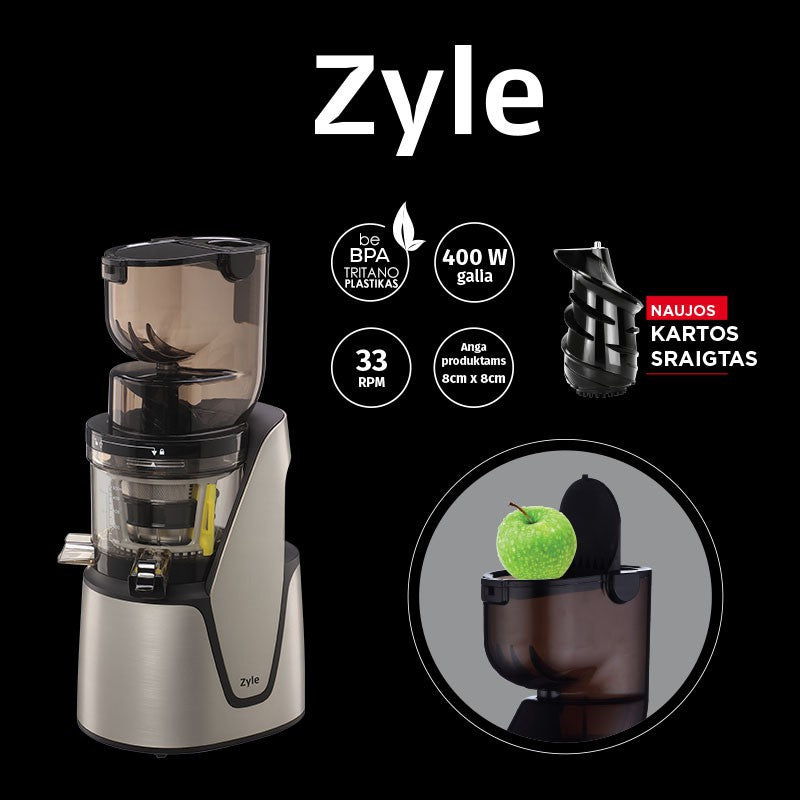 Соковыжималка тихоходная Zyle ZY016SSJ, с большим отверстием для продуктов