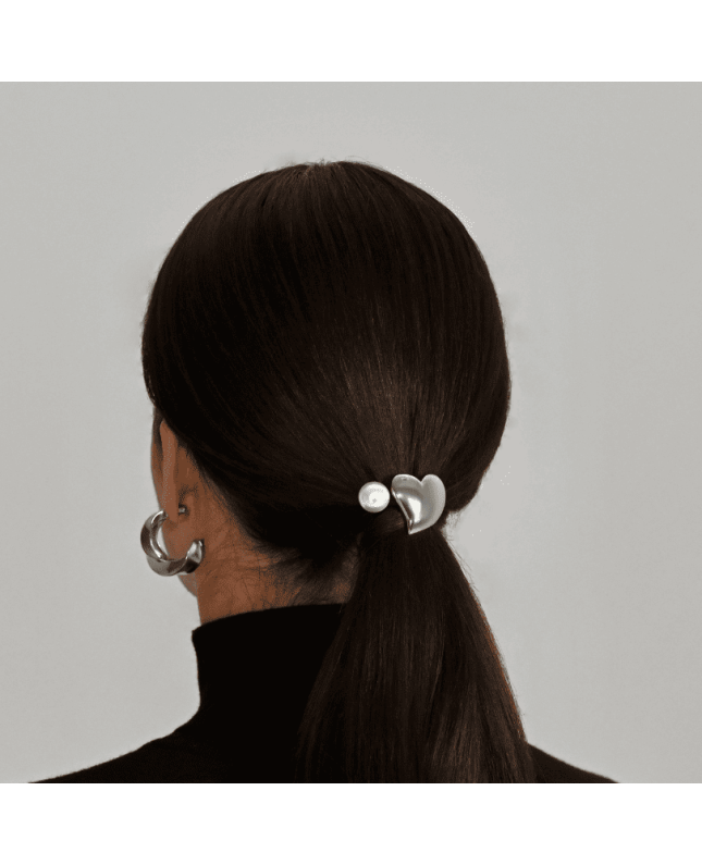 LAETI hair clip Amour, silver color