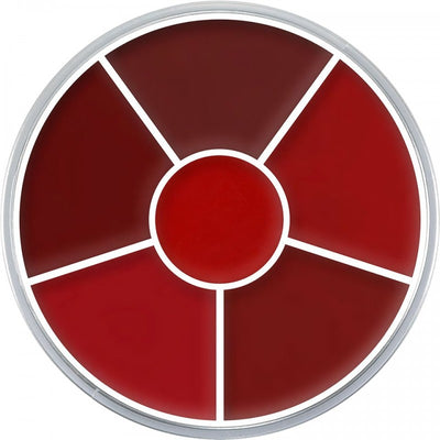Kryolan Lip Rouge Wheel round lipstick palette, 6 colors