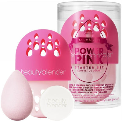Makiažo kempinėlių rinkinys BeautyBlender All Stars Pink Starter Set BB27894, rinkinį sudaro: makiažo kempinėlė, muiliukas ir dėklas