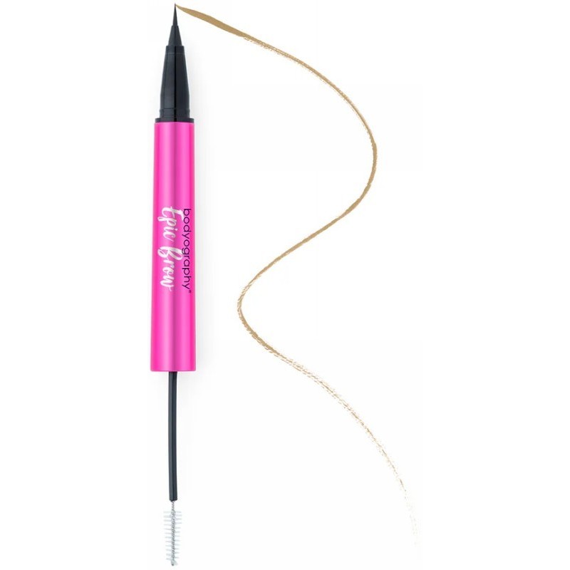 Makiažo priemonė antakiams Bodyography Epic Brow 2 in 1 Clear Brow Gel And Liquid Brow Definer Pen Blonde BDEB3600, šviesi spalva