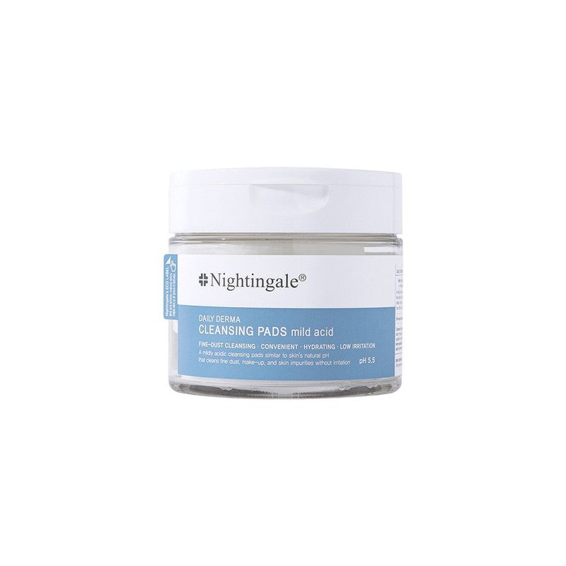 Makiažo valymo padeliai Nightingale Derma Cleansing Pads Mild Acid NIG29187, 70 padelių