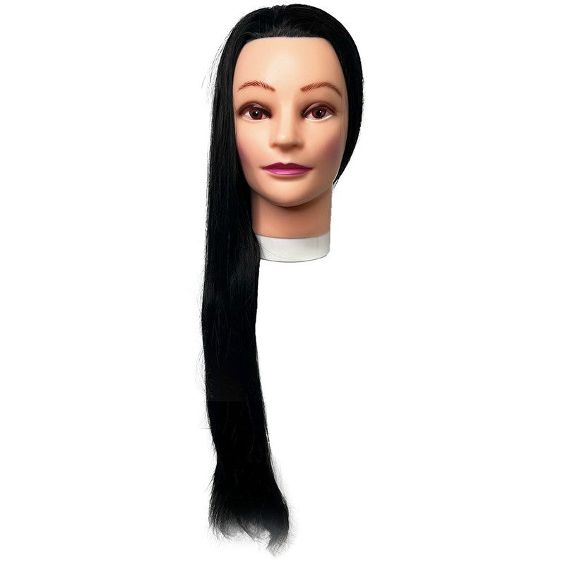 Mannequin head Osom Professional XUCMSN292, with 100% natural, dark hair, length about 40-42 cm