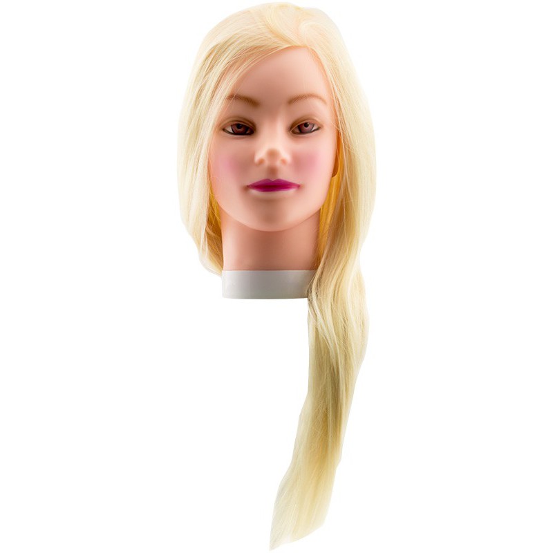 Mannequin head XUCTM008 with synthetic blonde hair, length 45-50 cm 