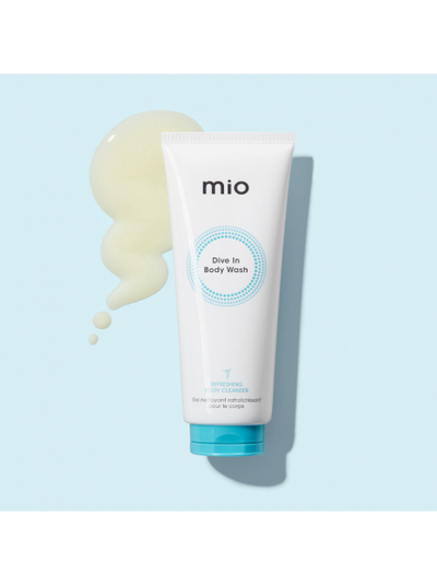 mio DIVE IN refreshing body wash with AHA acids, 200 ml.