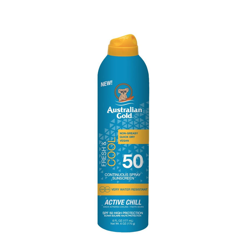 Australian Gold SPF50 Active cooling spray sunscreen 177ml