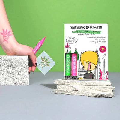 Nailmatic KIDS TATTOOPEN Duo Set New York by Jo Little Set of washable felt-tip pens for drawing on the skin, 2x2.5g