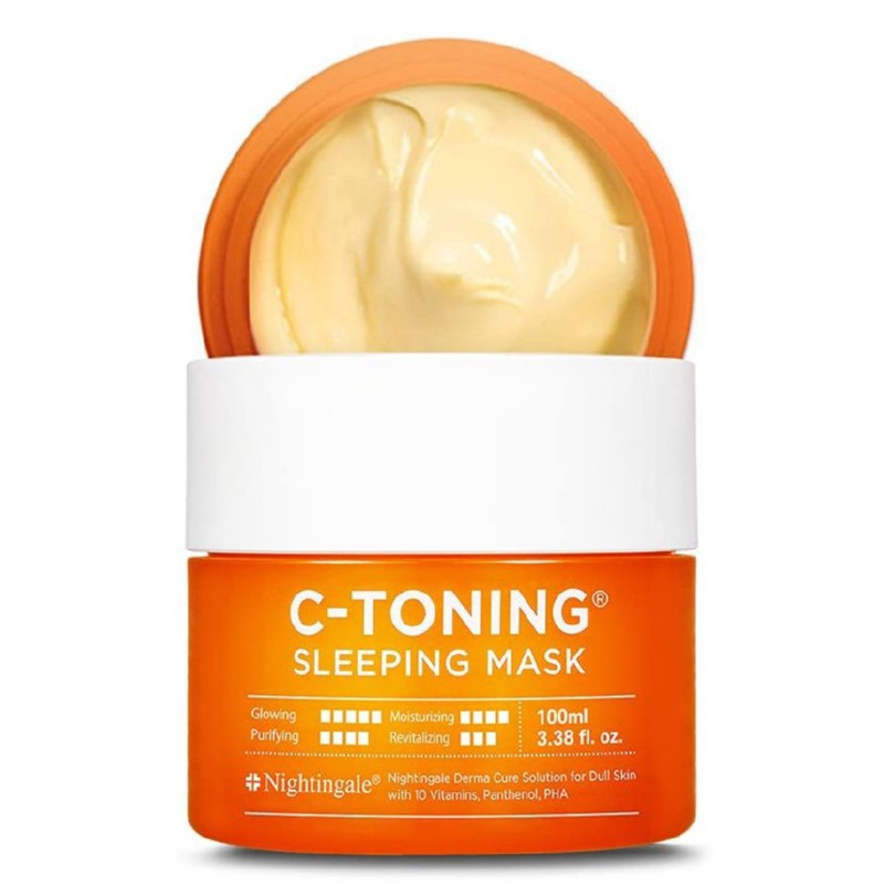 Naktinė kaukė skaistinanti veido odą Nightingale C-Toning Sleeping Mask NIG27466,100 ml