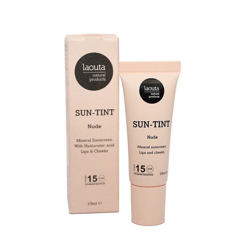 Natural lip and cheek tint with sun protection Laouta Sun Tint Nude LAO0161, natural shade, SPF 15, 10 ml