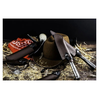 Кожаные ножны для овощечистки 8,5 см. Кованые.