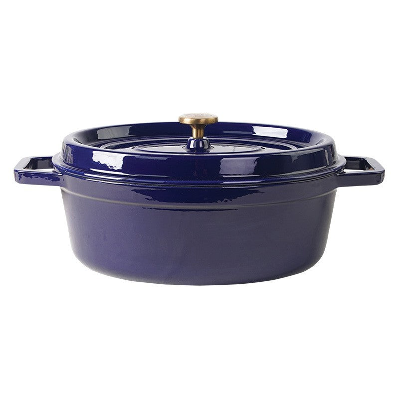 Ovalus emaliuotas ketaus puodas Zyle ZY040BLKI, mėlynas, 7,8 l