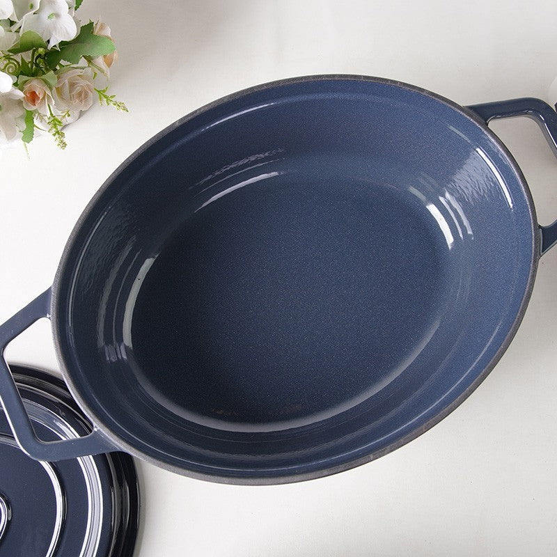 Ovalus emaliuotas ketaus puodas Zyle ZY040DGKI, pilkas, 7,8 l