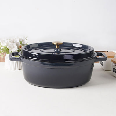 Ovalus emaliuotas ketaus puodas Zyle ZY040DGKI, pilkas, 7,8 l