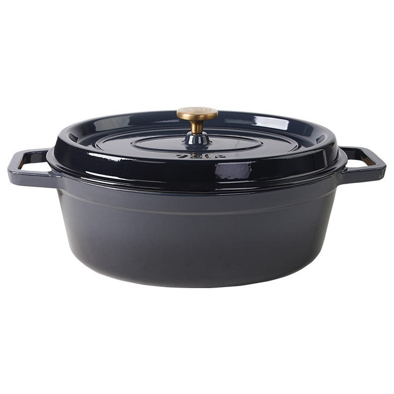 Ovalus emaliuotas ketaus puodas Zyle ZY040DGKI, pilkas, 7,8 l