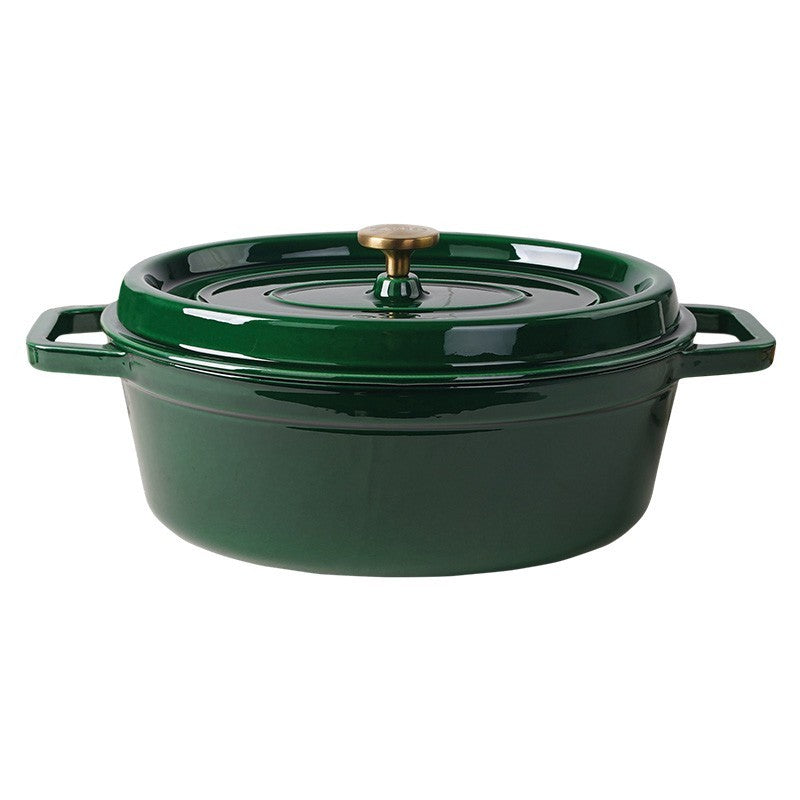 Ovalus emaliuotas ketaus puodas Zyle ZY040GRKI, žalias, 7,8 l