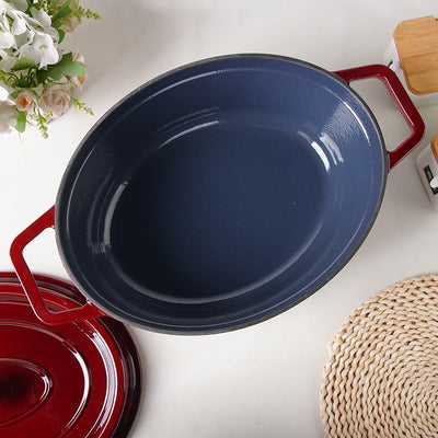 Ovalus emaliuotas ketaus puodas Zyle ZY040RKI, raudonas, 7,8 l