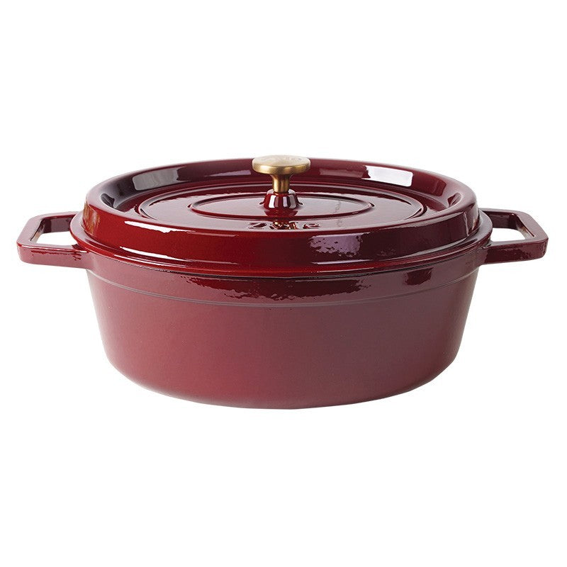 Ovalus emaliuotas ketaus puodas Zyle ZY040RKI, raudonas, 7,8 l