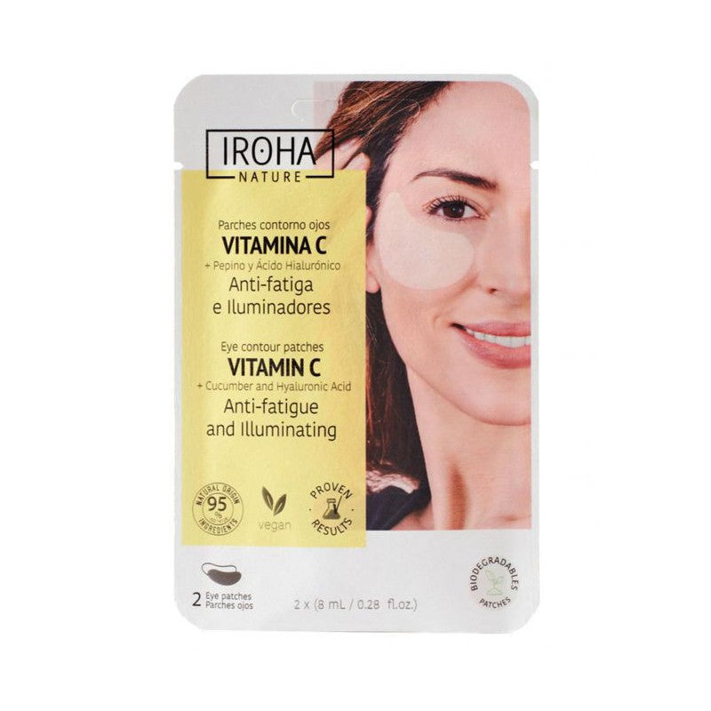 Eye mask Iroha Nature Eye Contour Patches Vitamin C Cucumber &amp; Hyaluronic Acid, PIN14, with hyaluronic acid