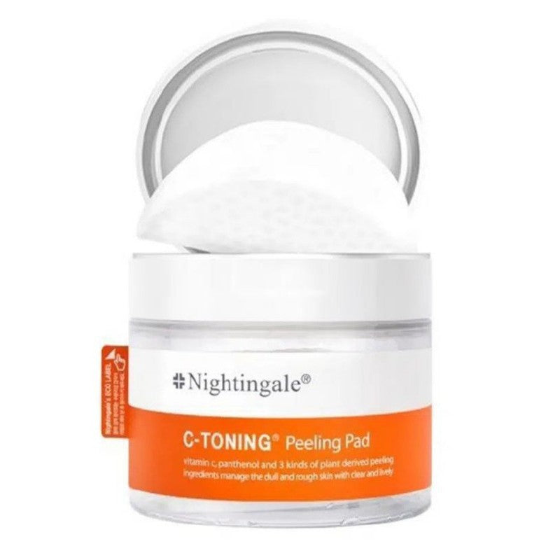 Padeliai skaistinantys ir tonizuojantys veido odą Nightingale Derma C-Toning Peeling Pad NIG27930, 60 padelių