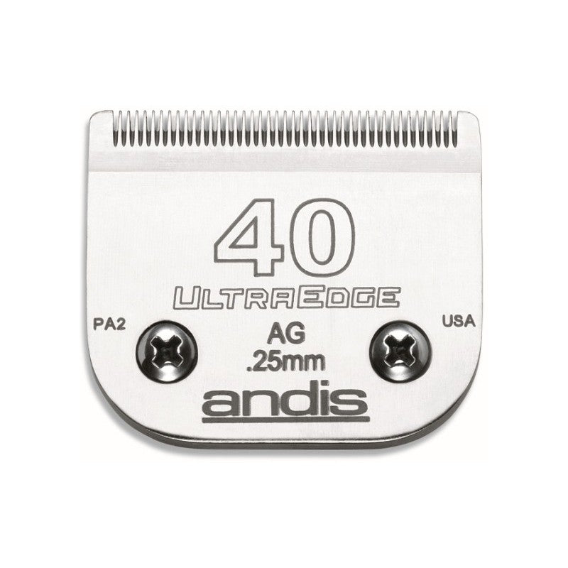 Peiliukai Andis Ulra Edge 40 AG AN-64076 gyvūnų plaukų kirpimo mašinėlėms AG, AGC, AGP, AGRC, AGCL, AGR+, AGRV, MBG, SMC, 0,25 mm, 1 vnt.