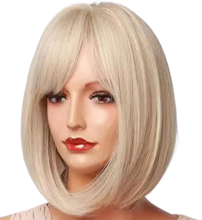 Šviesus sintetinis perukas „Bob“ kirpimo