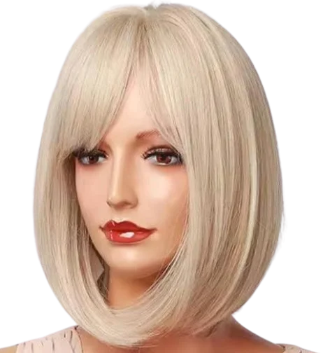 Šviesus sintetinis perukas „Bob“ kirpimo