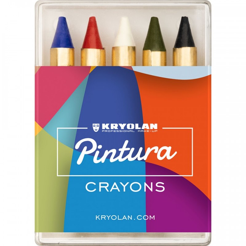 Kryolan Pintura colored crayons for the face, 5 colors 