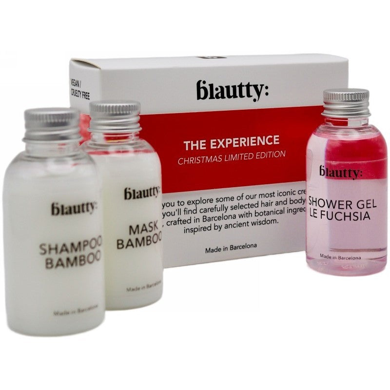 Plaukų ir kūno priežiūros priemonių rinkinys Blautty The Experience Kit BLASETEXP050, rinkinį sudaro šampūnas, kaukė ir dušo želė, 3x50 ml