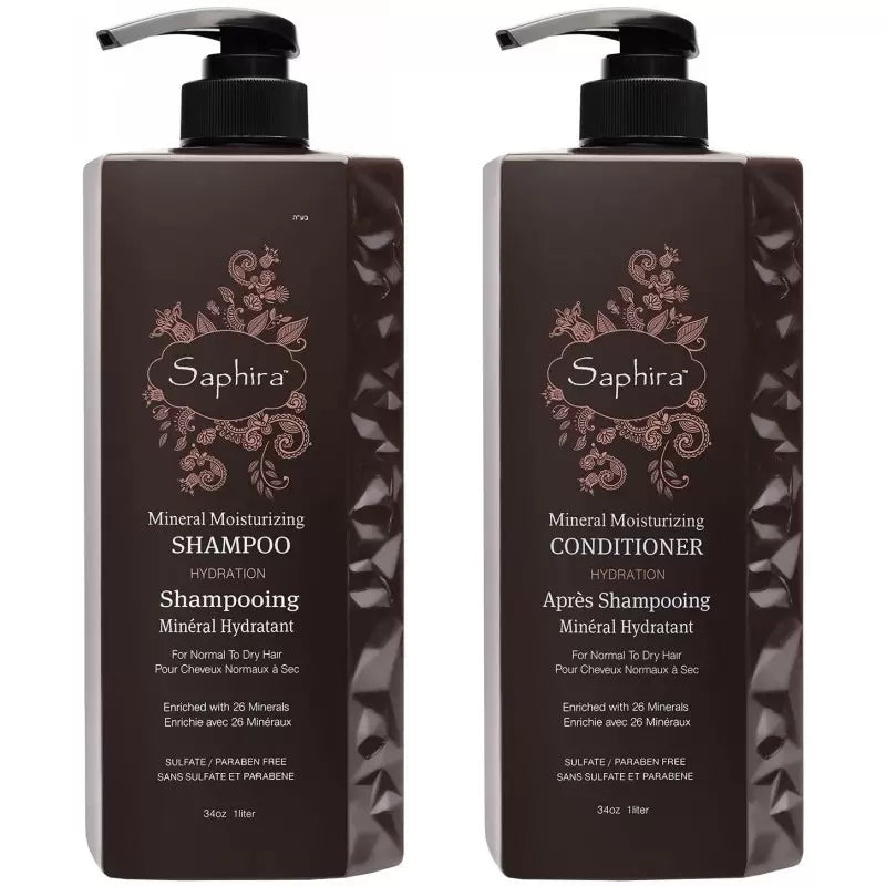 Set of hair care products Saphira Deep Hydration Shampoo &amp; Conditioner SAFBMMS4MMC4, 2x1000 ml