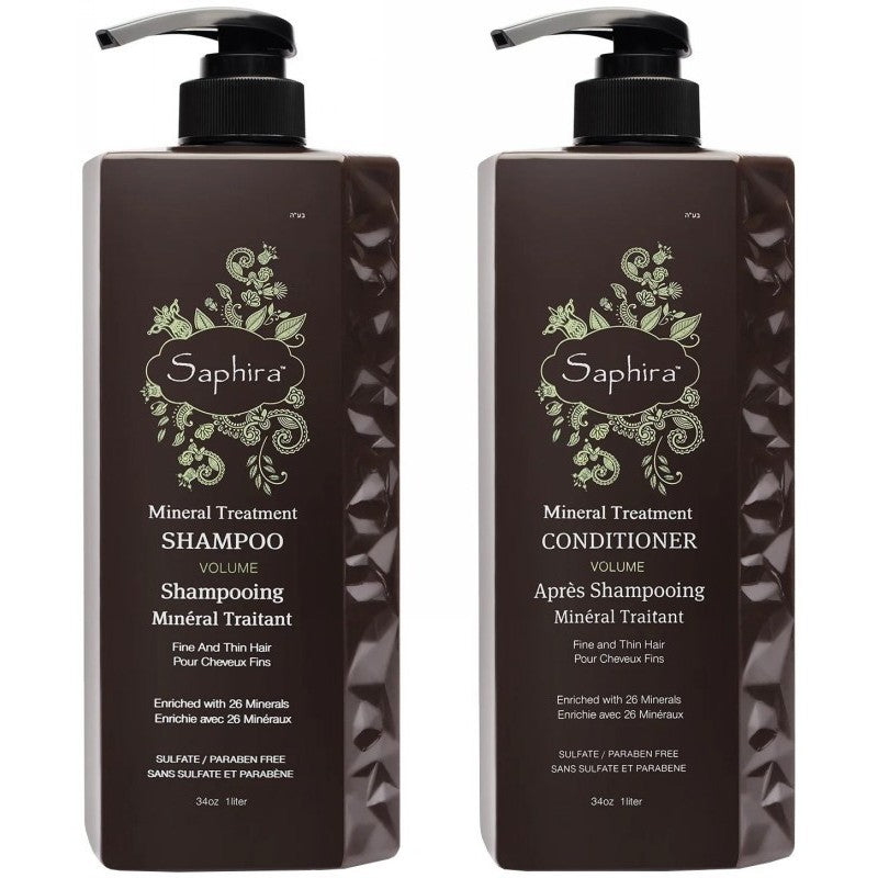 Set of hair care products Saphira Volume Boost Shampoo &amp; Conditioner SAFBMTS4MTC4, 2x1000 ml
