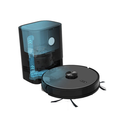 Plaunantis robotas - siurblys su dulkių išpylimo stotele Zyle ZY510RVB, juodas