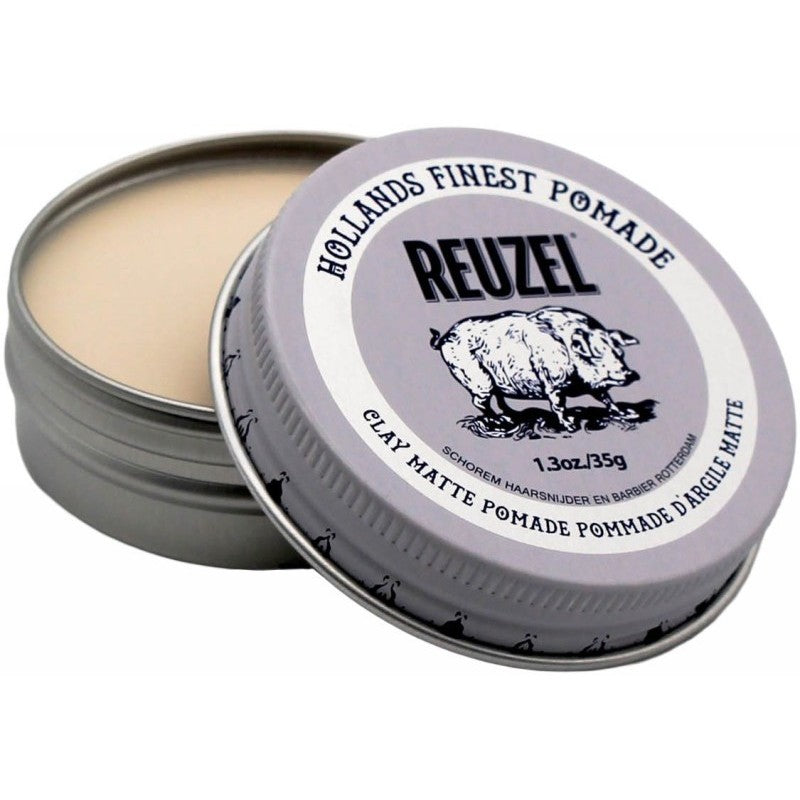 Pomada plaukų formavimui REUZEL Clay Matte Pomade REU232, vidutinė fiksacija, mažas blizgesys, 35 g