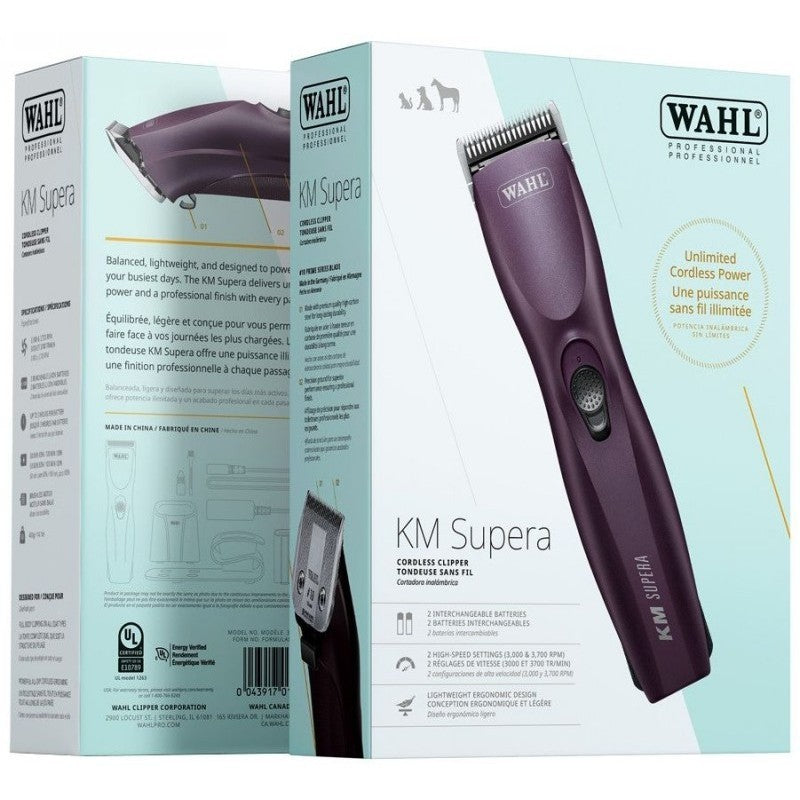 Profesionali plaukų kirpimo mašinėlė gyvūnams WAHL Professional Animal KM Supera Burgundy WAHP1263-0471, belaidė