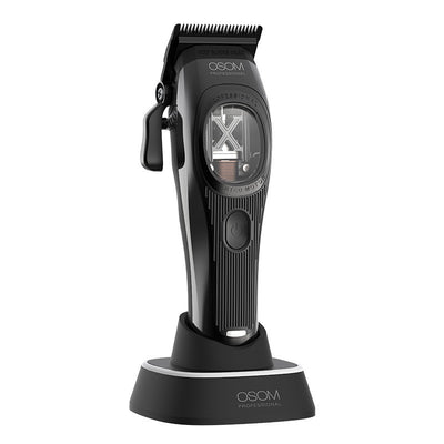 Profesionali plaukų kirpimo mašinėlė OSOM Professional PRIME Cordless Hair Clipper OSOMP01GBL, juodos spalvos