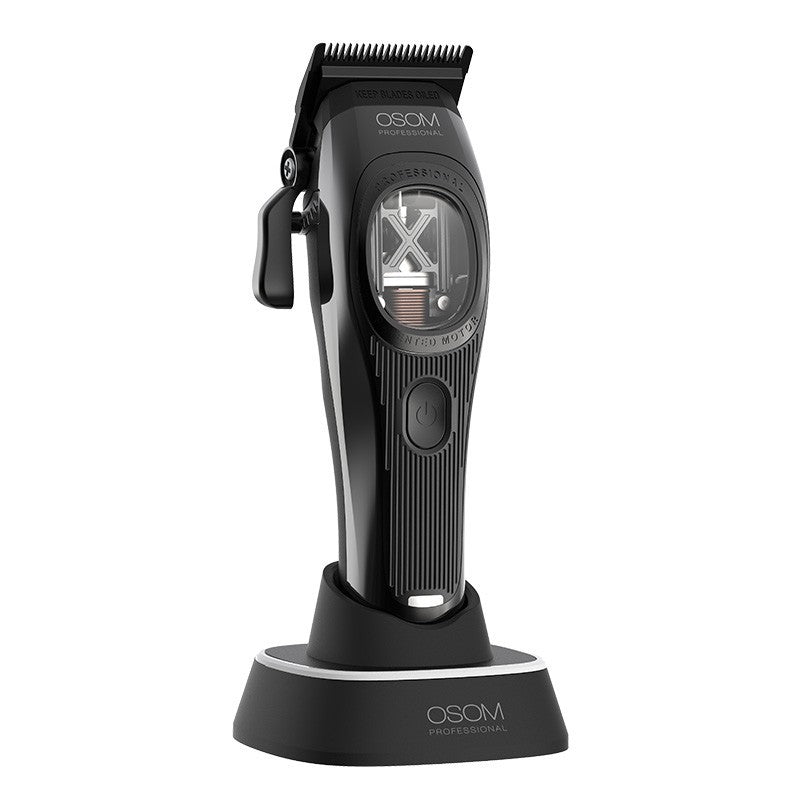 Profesionali plaukų kirpimo mašinėlė OSOM Professional PRIME Cordless Hair Clipper OSOMP01GBL, juodos spalvos
