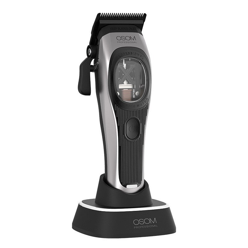 Profesionali plaukų kirpimo mašinėlė OSOM Professional PRIME Cordless Hair Clipper OSOMP01GR, pilkos spalvos
