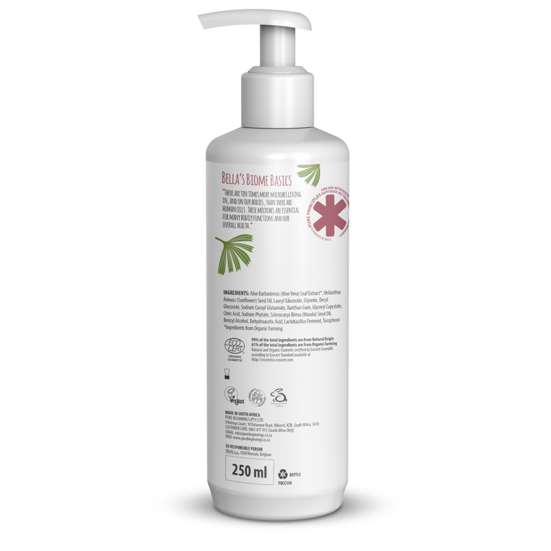 PURE BEGINNINGS probiotic baby wash without fragrance, 250 ml.
