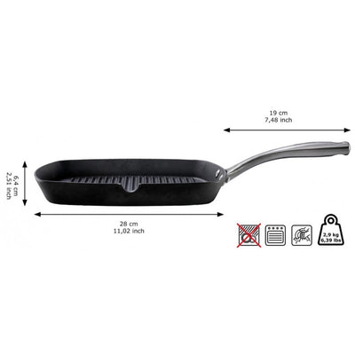 Rifliuota ketaus keptuvė Skottsberg 28x28cm