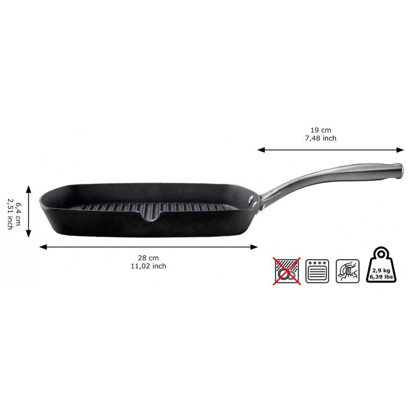 Rifliuota ketaus keptuvė Skottsberg 28x28cm