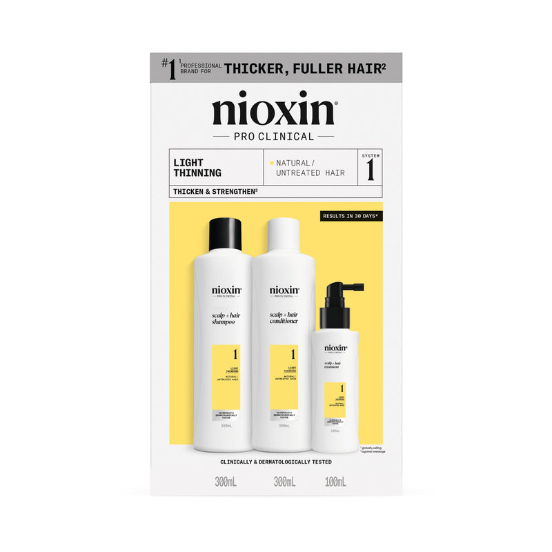 Nioxin SYSTEM 1 KIT Nioxin priežiūros produktų rinkinys, 300ml+300ml+100ml