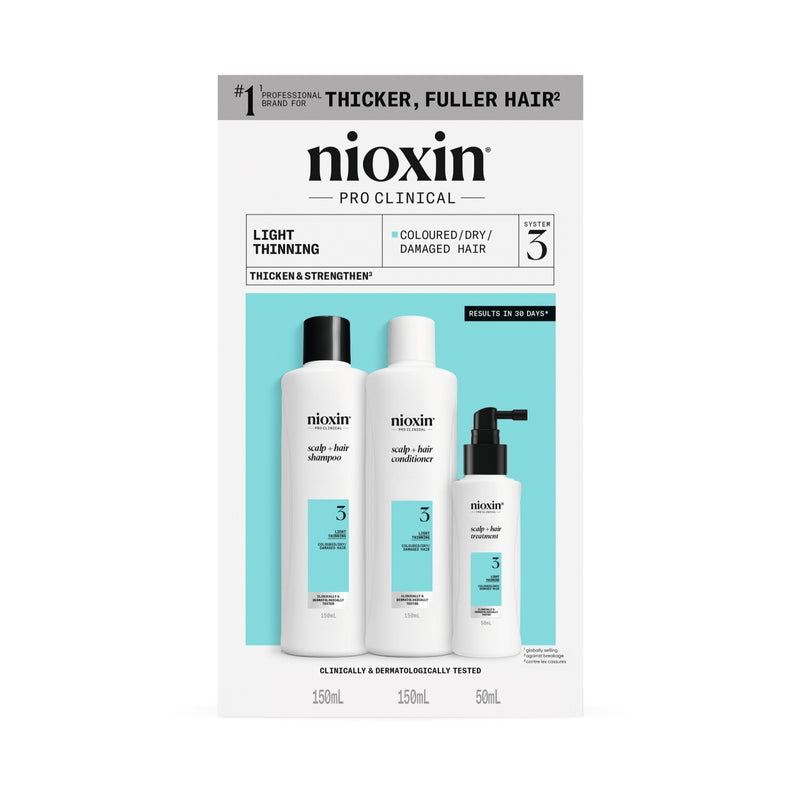 Nioxin SYSTEM 3 Nioxin priežiūros produktų rinkinys, 150ml+150ml+50ml