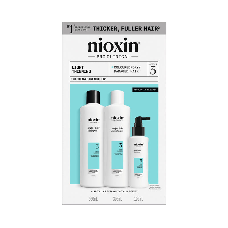 Nioxin SYSTEM 3 Nioxin priežiūros produktų rinkinys, 300ml+300ml+100ml