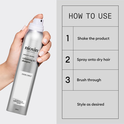 Nioxin VOLUMIZING DRY SHAMPOO apimties suteikiantis sausas šampūnas, 180 ml